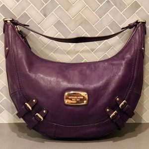 MICHAEL Michael Kors Purple Leather Hobo Bag